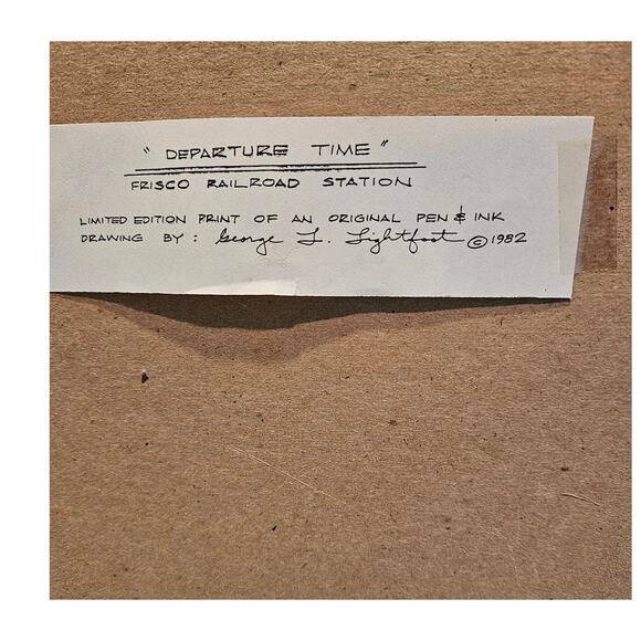 FRISCO Rail Station print "Departure Time" 1982 George L. Lightfoot  KC MO Rare - Picture 5 of 8